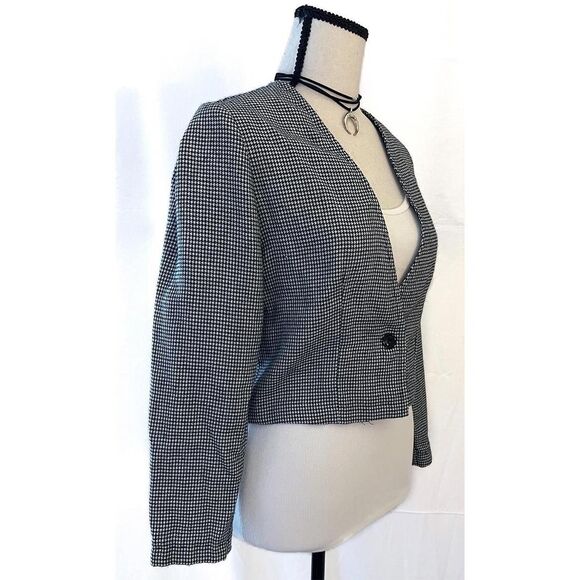 Avon Fashions Houndstooth Jacket | Black & White - Picture 3 of 8